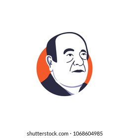 Amancio Ortega Vector Illustration Isolated, Suitable For Your Billionaire Content