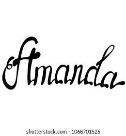 Amanda name lettering