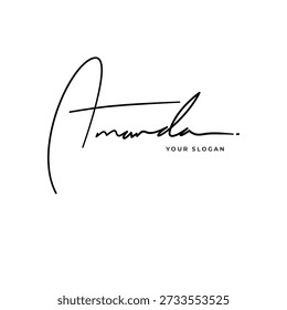 Amanda name signature logo vector design
