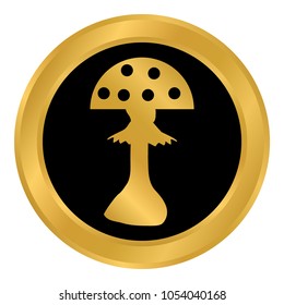 Amanita button on white background. Vector illustration.