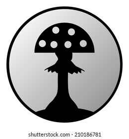 Amanita button on white background. Vector illustration.