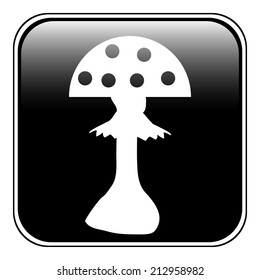 Amanita button on white background. Vector illustration.
