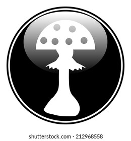 Amanita button on white background. Vector illustration.