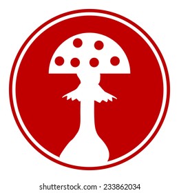 Amanita button on white background. Vector illustration.