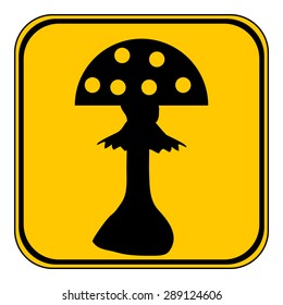 Amanita button on white background. Vector illustration.