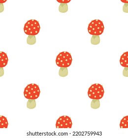 Amanita edulis pattern seamless background texture repeat wallpaper geometric vector