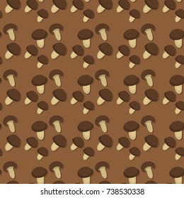 Amanita fly agaric toadstool mushrooms fungus seamless pattern background art style design vector illustration.