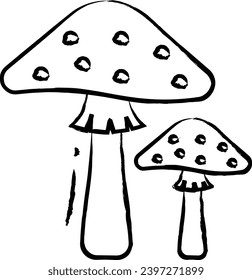 amanita hand drawn vector illustration