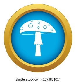 Amanita icon blue vector isolated on white background for any design