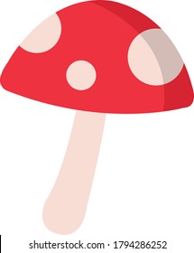 Amanita muscaria (fly agaric) mushroom icon. Wild forest mushrooms in autumn, isolated vector illustration.