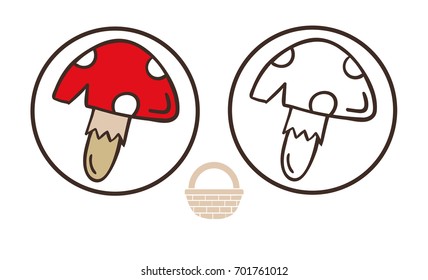 Amanita muscaria mushroom icon. Cartoon illustration of toadstool vector isolated for web design