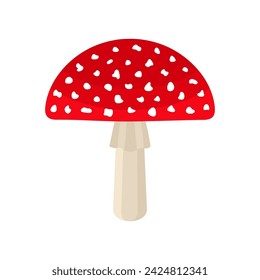 Hongo Amanita. Ilustración vectorial de estilo plano de seta venenosa de Agaric.