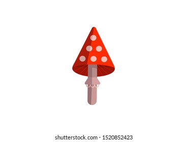 Amanita mushroom isolated on white. Vector illustration.