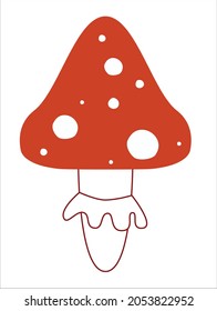Amanita mushroom logo icon on white background