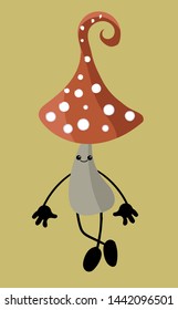 amanita mushrooms dangerous set poisonous season toxic fungus food illustration.