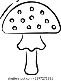 Amanita pantherina hand drawn vector illustration