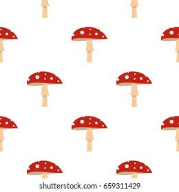 Amanita pattern seamless flat style for web vector illustration