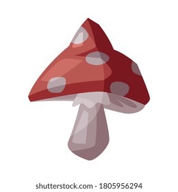 Amanita Poisonous Mushroom, Happy Halloween Object Cartoon Style Vector Illustration on White Background