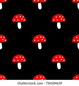 amanita seamless doodle pattern