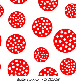 Amanita seamless pattern. Repeat texture background, vector.
