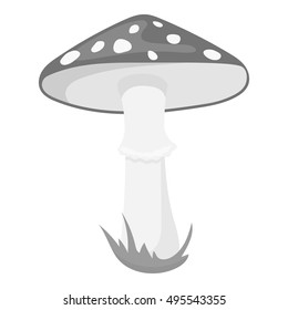 Amanita vector icon in monochrome style for web