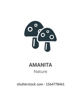 Amanita vector icon on white background. Flat vector amanita icon symbol sign from modern nature collection for mobile concept and web apps design.