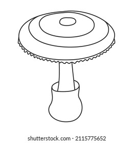 Amanita vector icon.Outline vector icon isolated on white background amanita.