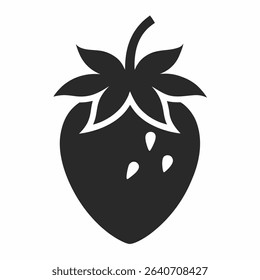 Amaou Strawberry Silhouette icon on white background