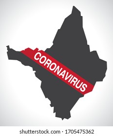 Amapa BRAZIL map with Coronavirus warning illustration