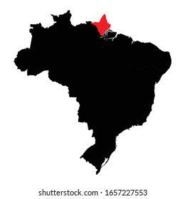 Amapa state highlighted on Brazil map Vector EPS 10