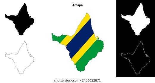 Amapa state outline map set