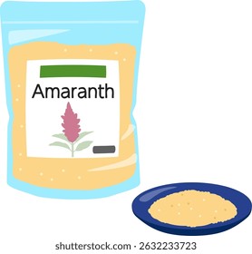 Amaranth in einer Tasche und einem Teller Amaranth