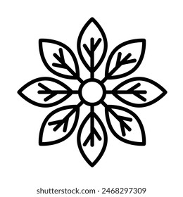 Amaranth leaves Vector Line Icon Design