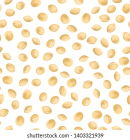 Amaranth seeds seamless pattern on white background. Vector illustration of gluten free grains in cartoon flat style.