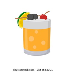 Amaretto Sour, Cocktails Vector illustration, Isolated