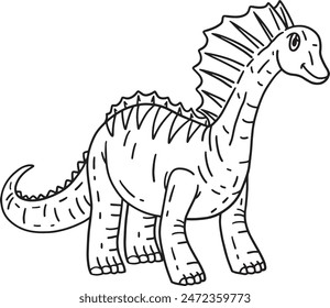Amargasaurus Dinosaur Isolated Coloring Page 