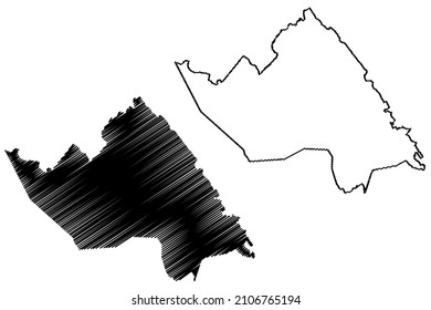 Amargosa municipality (Bahia state, Municipalities of Brazil, Federative Republic of Brazil) map vector illustration, scribble sketch Amargosa map