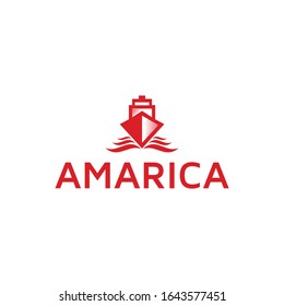 Amarica Ship Logo Design template