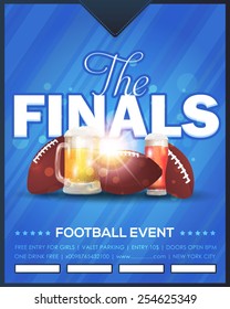 Amarican Football Vector Design, Sport Elements. Poster, Flyer, Cover, Announcement Template