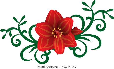 Amarilis red pearl abstract vector design