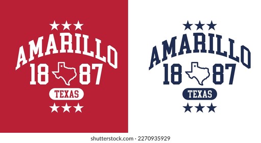 Amarillo texas with establishment year 1887 state of texas map tri star patriot hometown theme background for advertisement banner website sourvernir printing t-shirt notebook coffee mug vector eps.