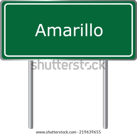 Amarillo, Texas, road sign green vector illustration, road table, USA city