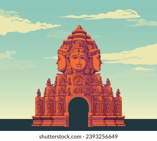 Templo de Amarkantak - Madhya Pradesh - Ilustración de acciones como archivo EPS 10