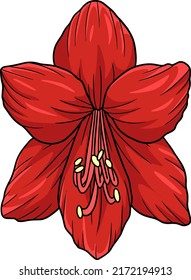 Amaryllis Flower Cartoon Colored Clipart