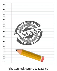 Amass emblem drawn in pencil. Vector Illustration. Detailed. 