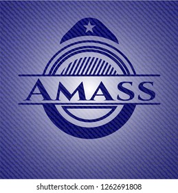 Amass emblem with jean background
