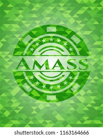 Amass realistic green mosaic emblem