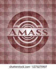 Amass red geometric pattern emblem. Seamless.