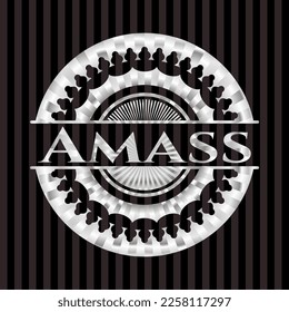 Amass silver shiny badge. Vector Illustration. Mosaic. 