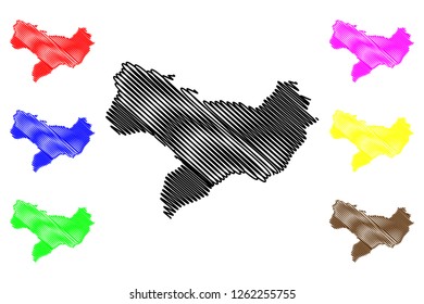 Amasya (Provinces of the Republic of Turkey) map vector illustration, scribble sketch Amasya ili map